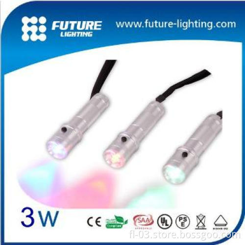 CE Rohs 3w multifunction multi color led aluminum alloy flashlight